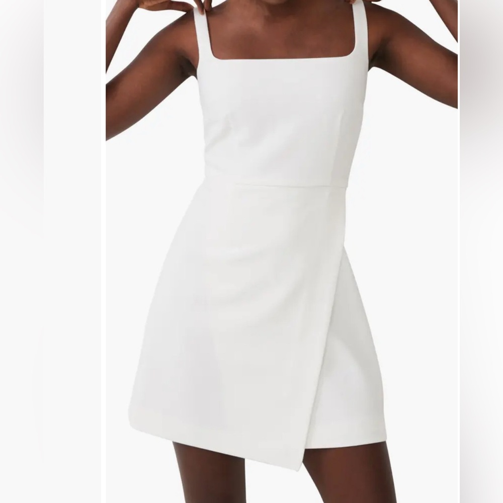 French Connection White Mini Faux Wrap dress adjustable strap